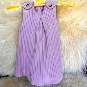 0-3M Kate Quinn Organics Ribbed Lilac Dress w/ snaps & button detail
